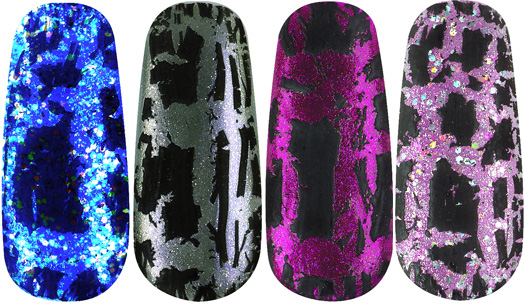 OPI & Katy Perry colours with black shatter