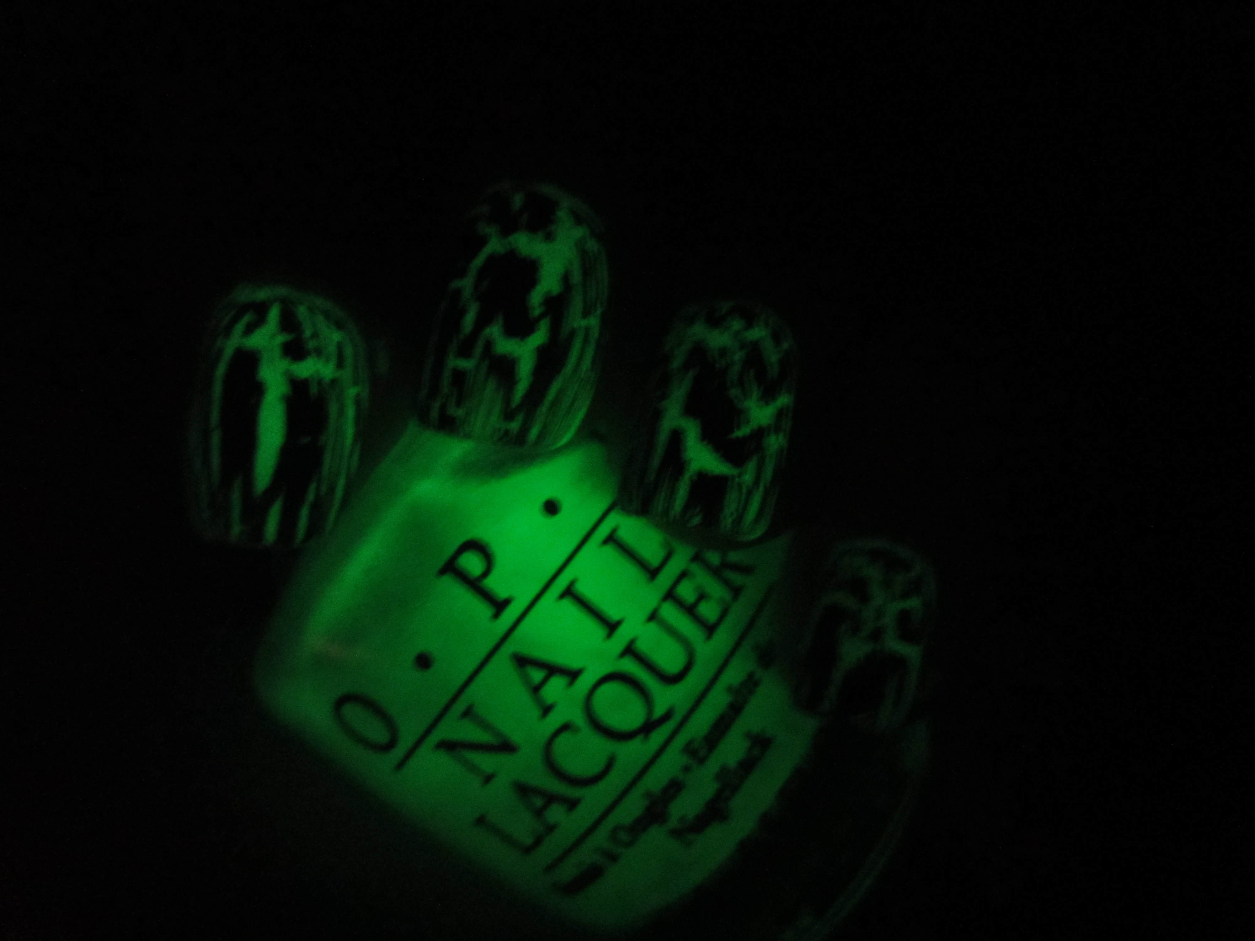 Zom-Body To Love swatch with Black Shatter (glow)