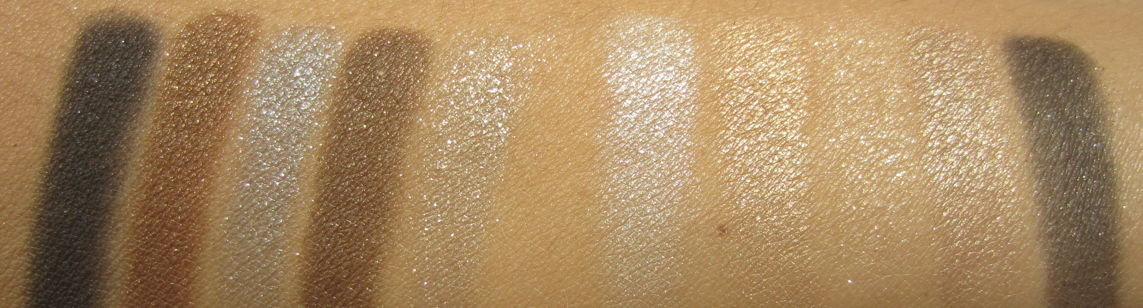 Dior Couture Golds vs Five Golds swatch (sunlight)