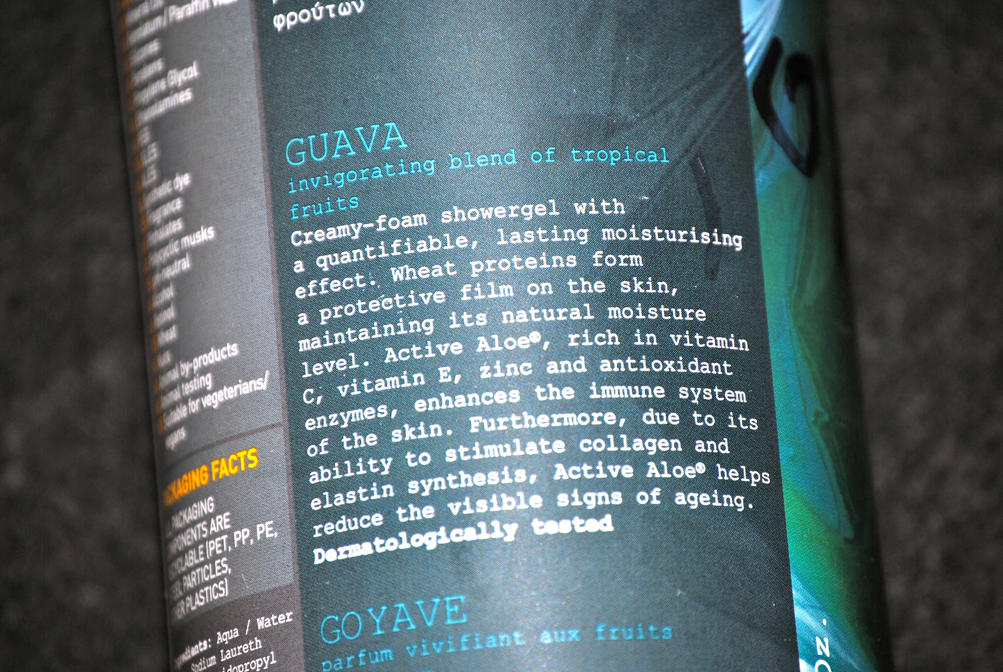 Korres Guava Shower Gel (label)