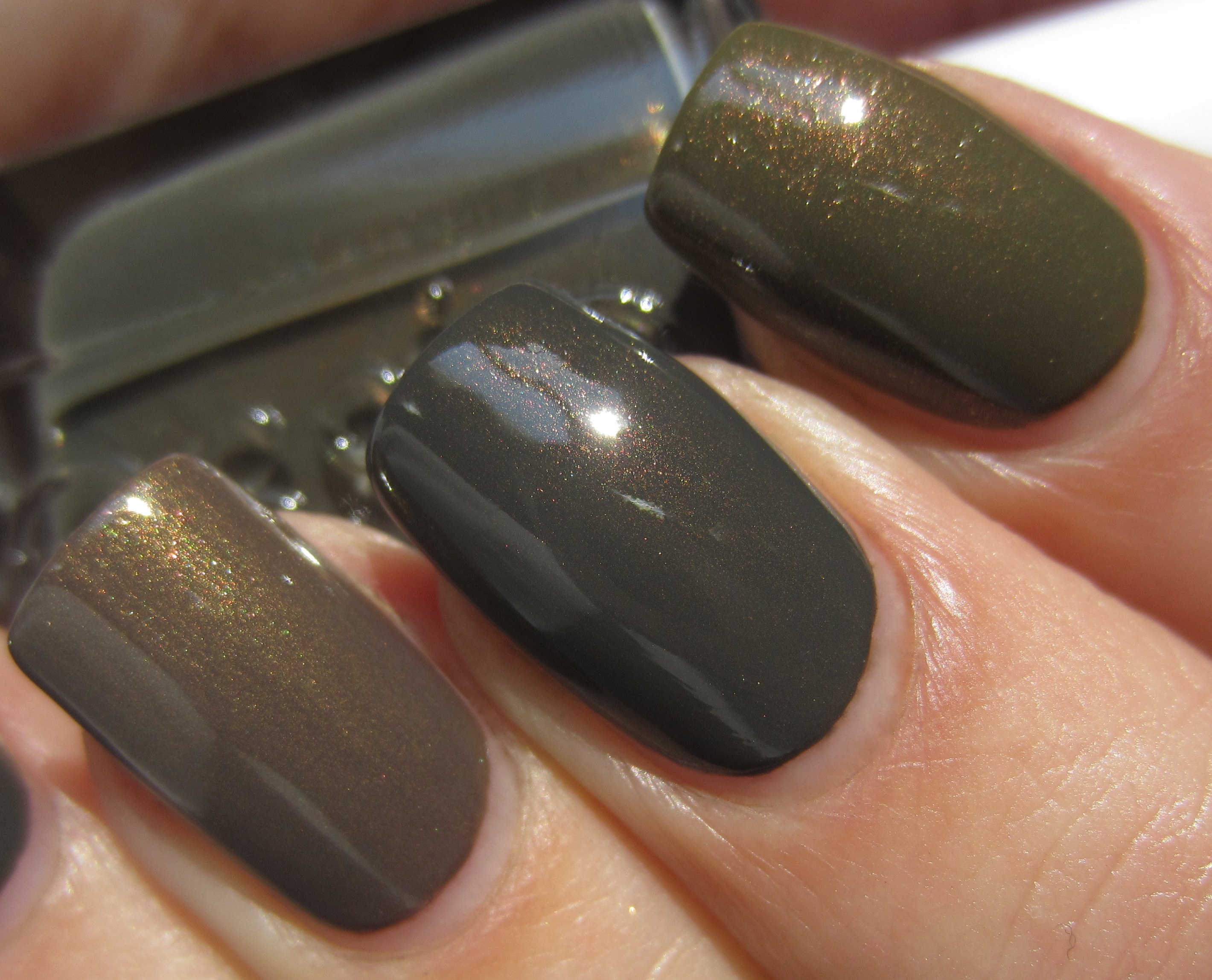 Armed & Ready vs Exquis vs Metallic Sage swatch (closeup)