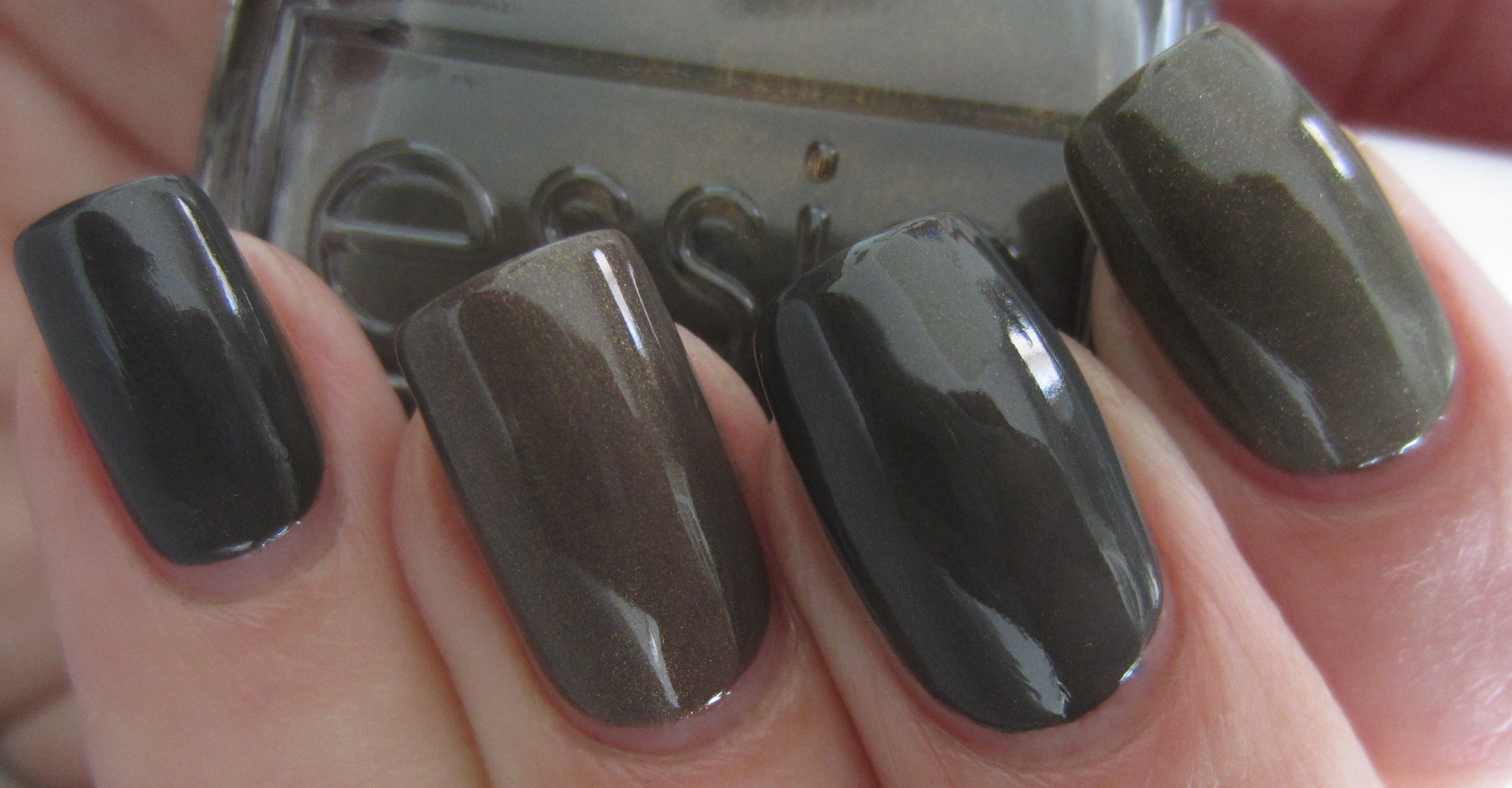 Armed & Ready vs Exquis vs Metallic Sage swatch (indoors)