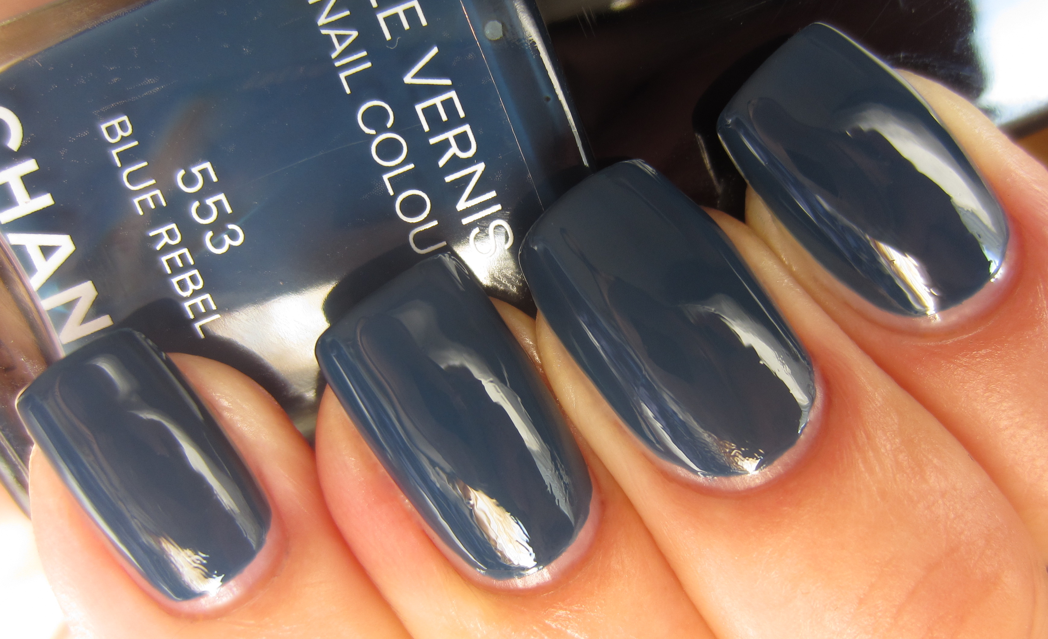 Blue Rebel swatch (indoors)