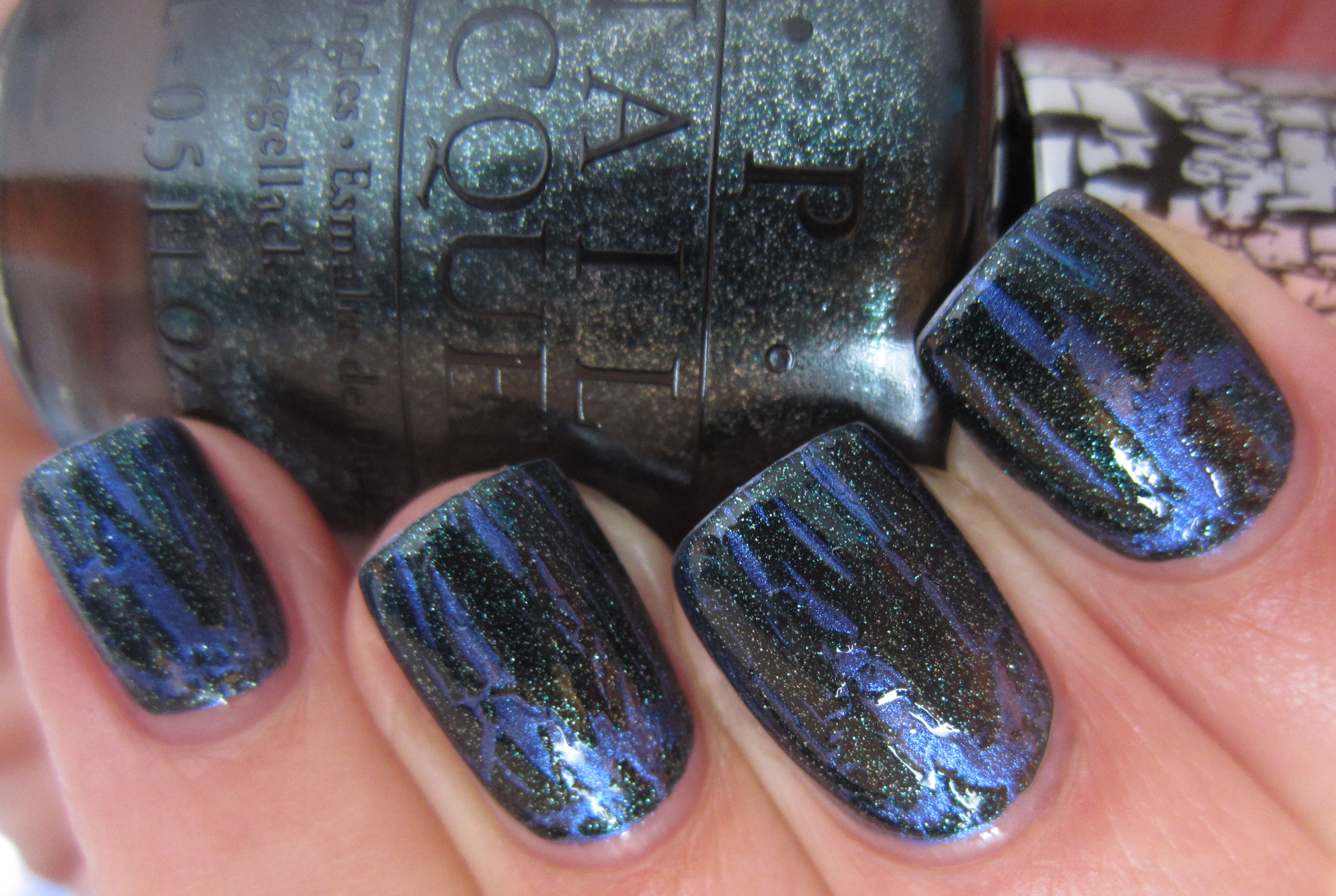 Into the Night with Shatter the Scales swatch (indoors)
