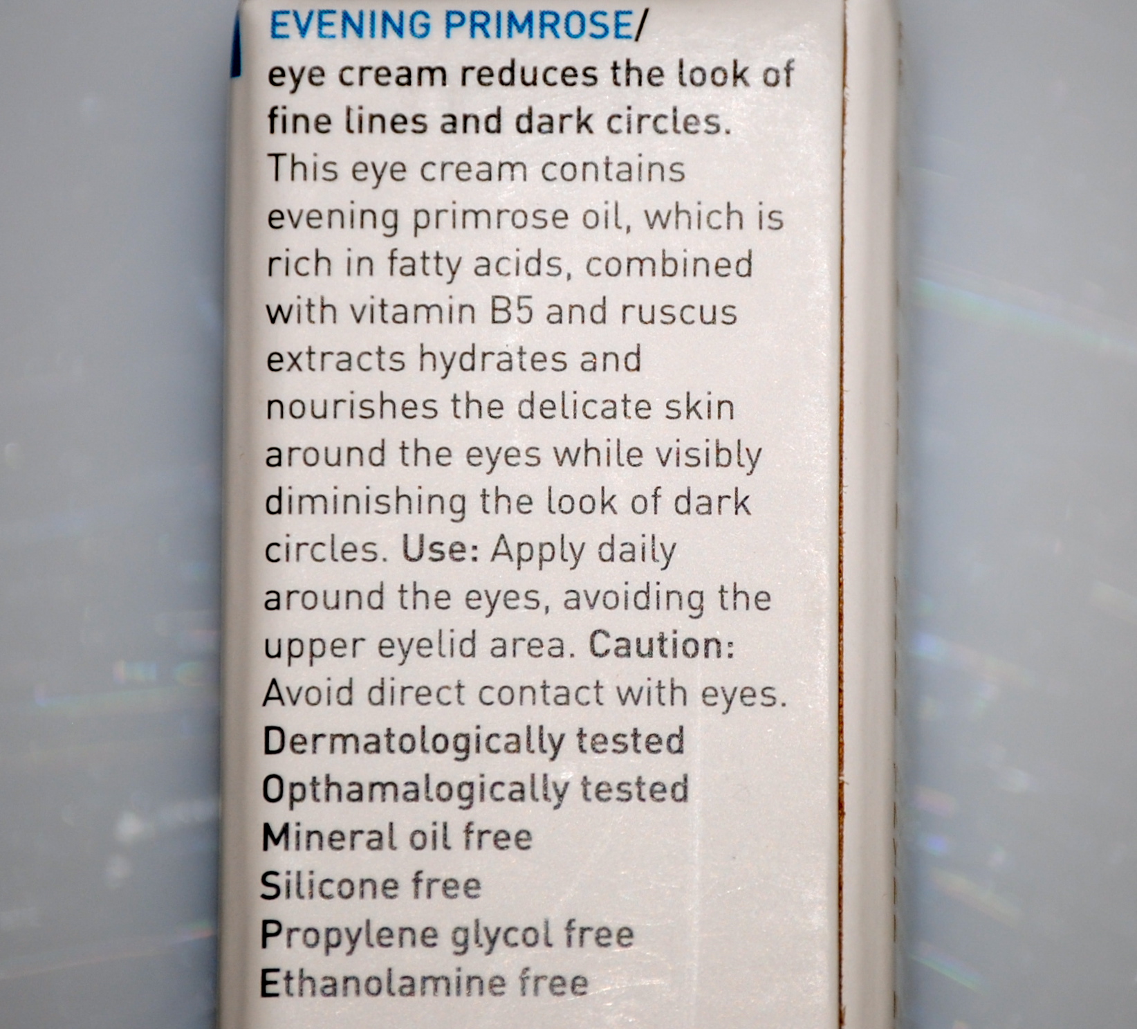 Korres Evening Primrose Eye Cream (directions)