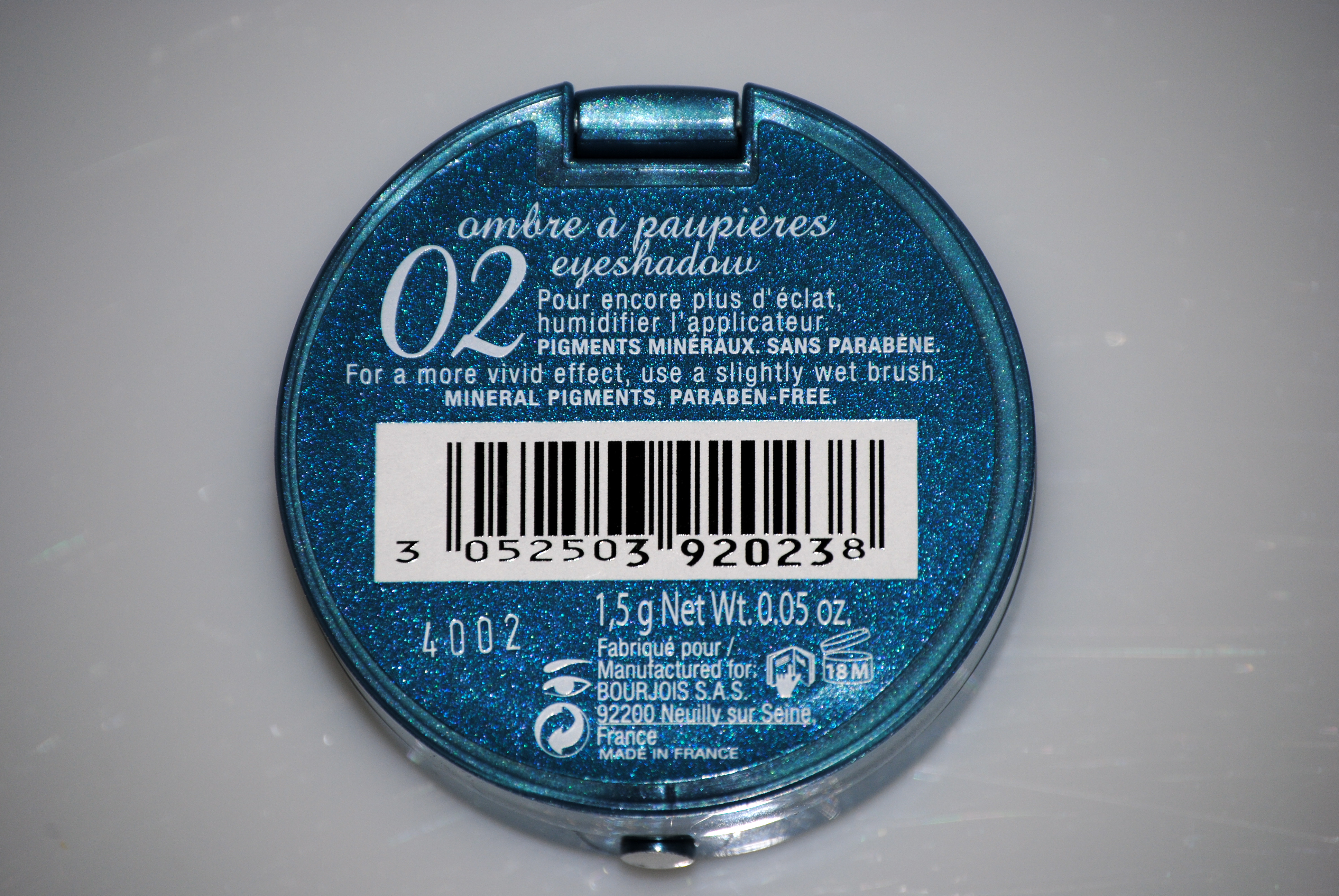 Bourjois Bleu Canard (back label)