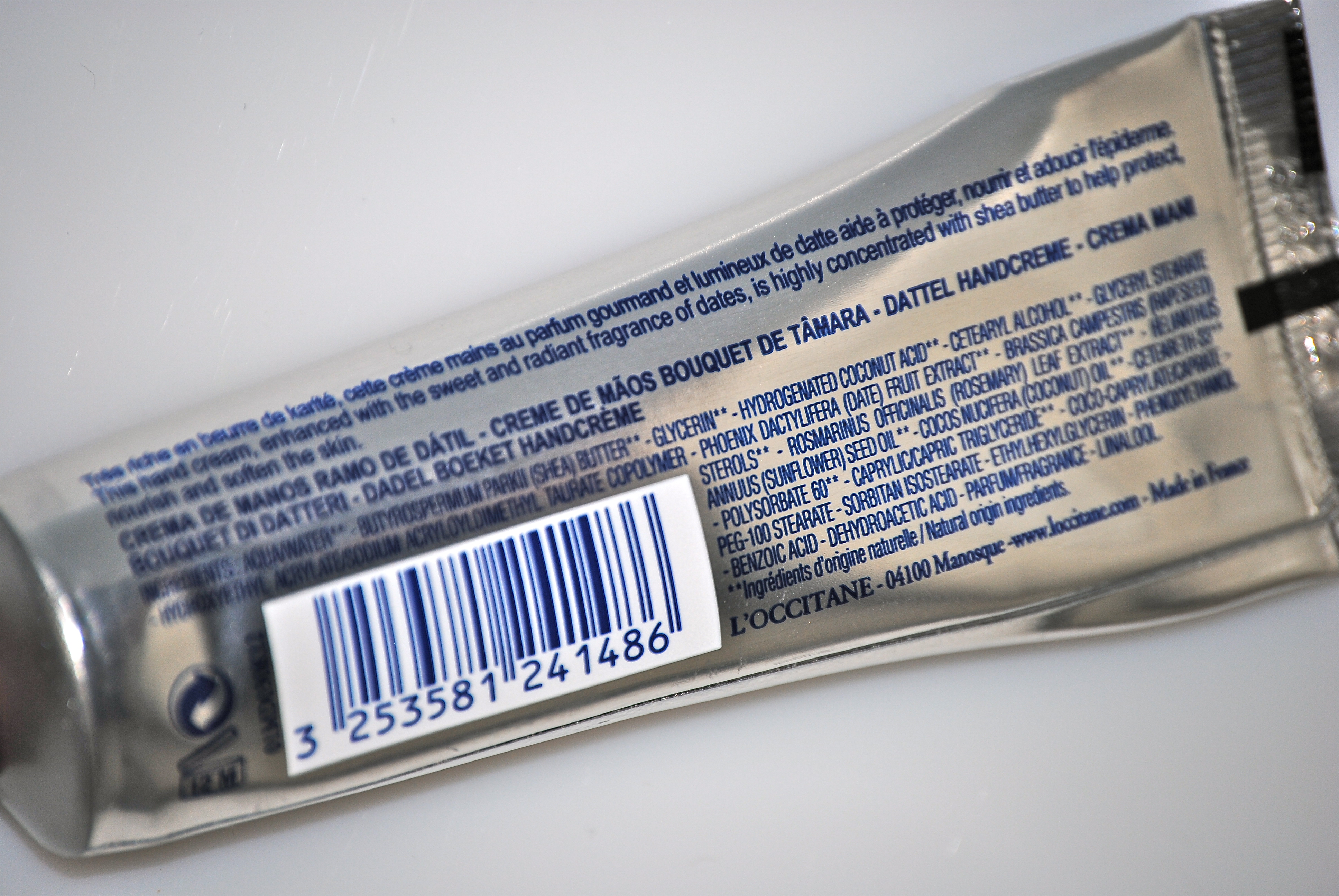 Date Bouquet Hand Cream (label)