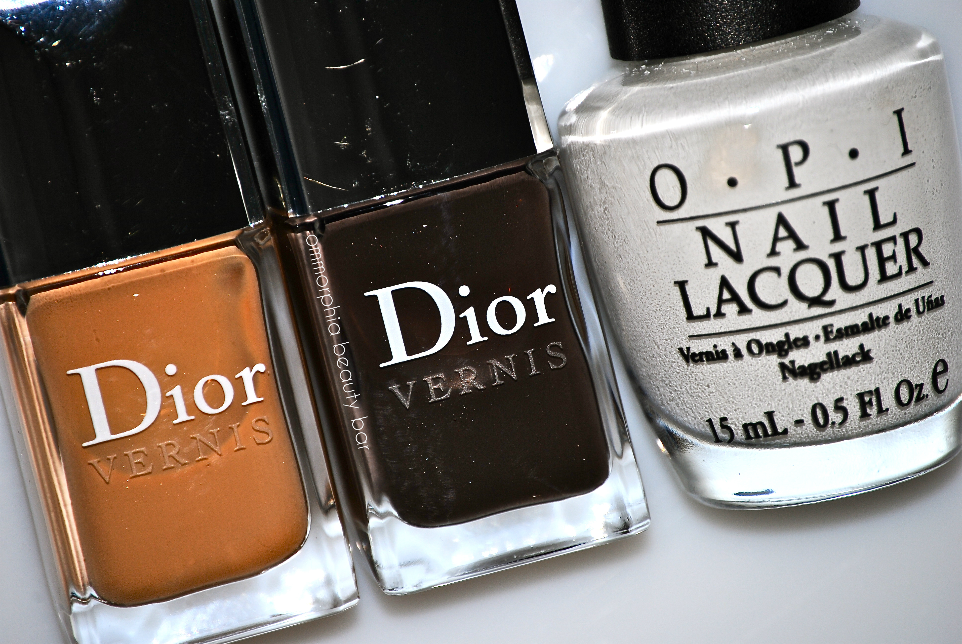 Dior Ebony & Camel with OPI Bride's Bouquet