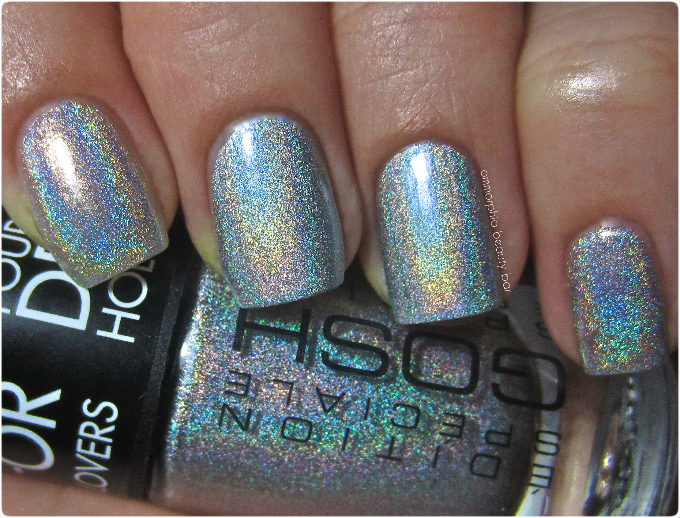 GOSH Holographic Hero vs Glitter Gal Silver swatch