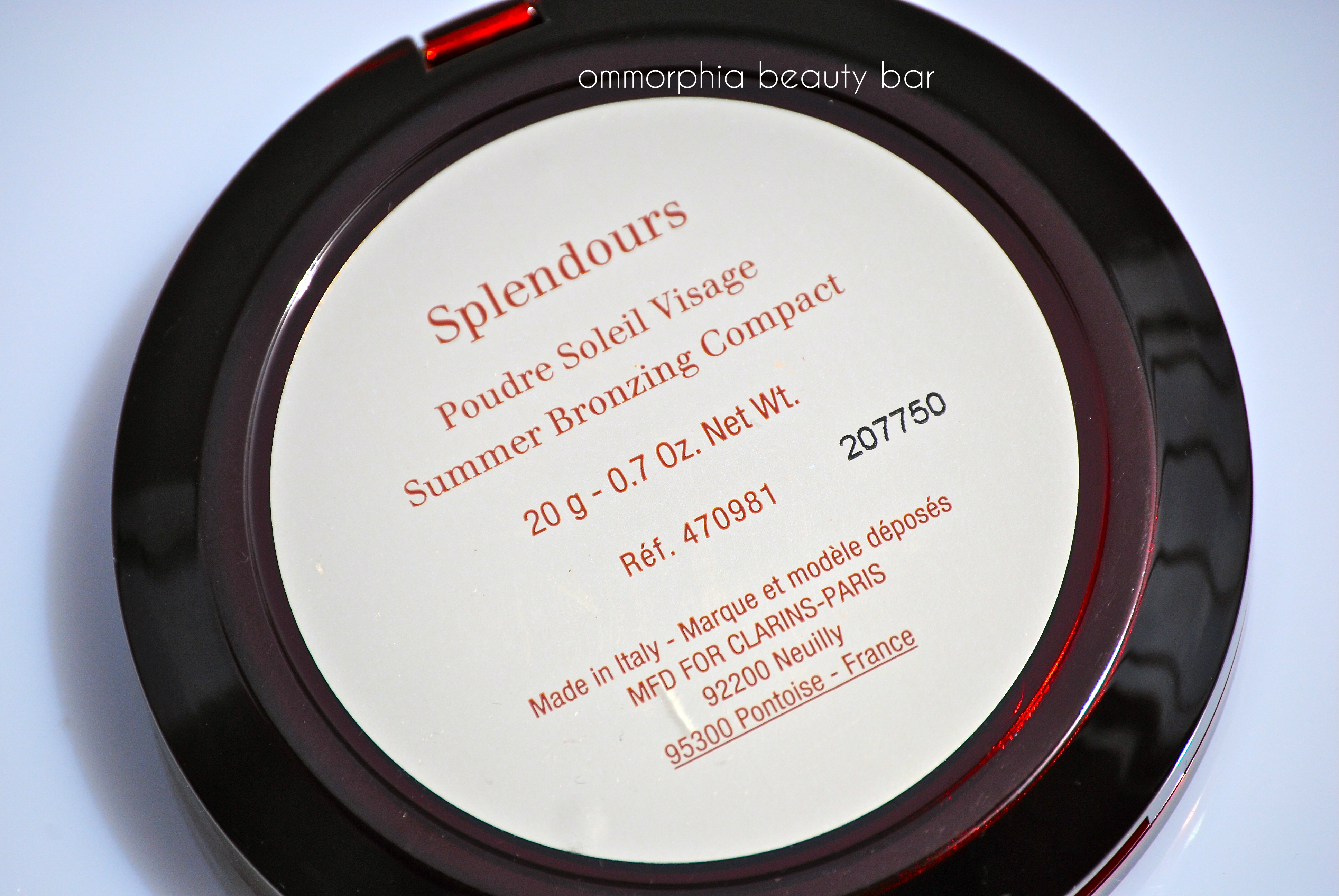 Clarins Splendours Bronzer label