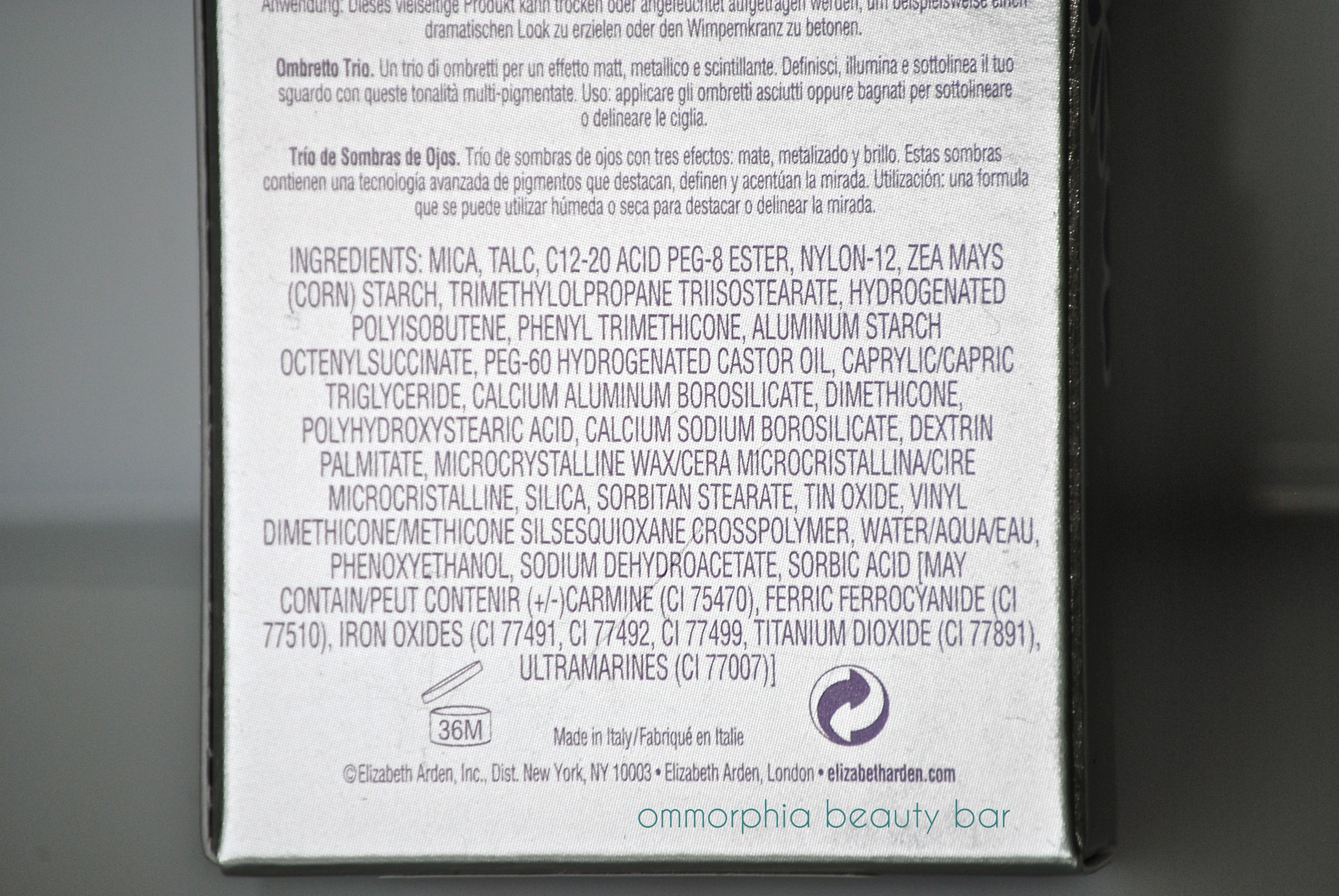EA Eye Shadow Trios ingredients