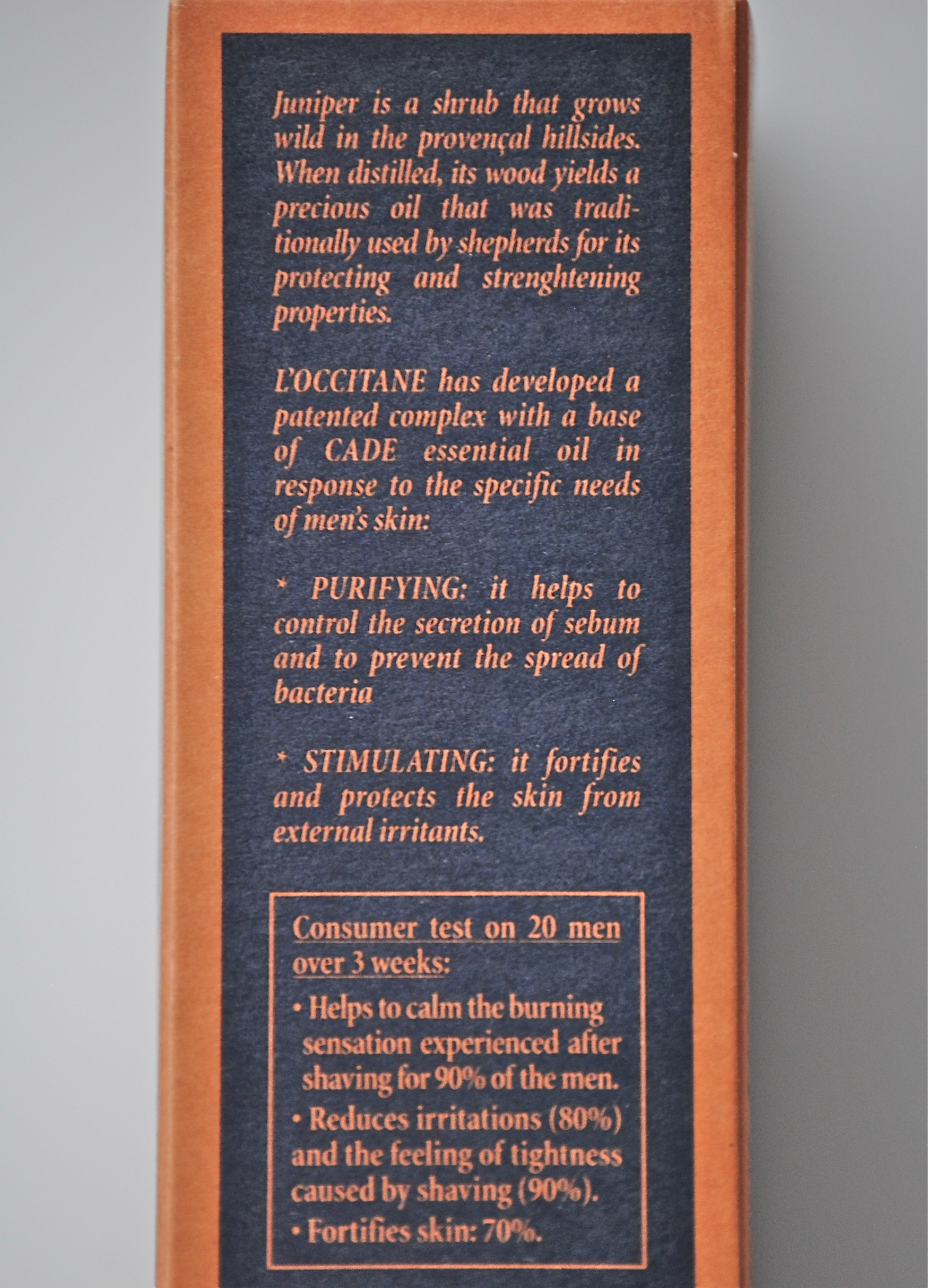 L'Occitane Cade After-Shave Balm label