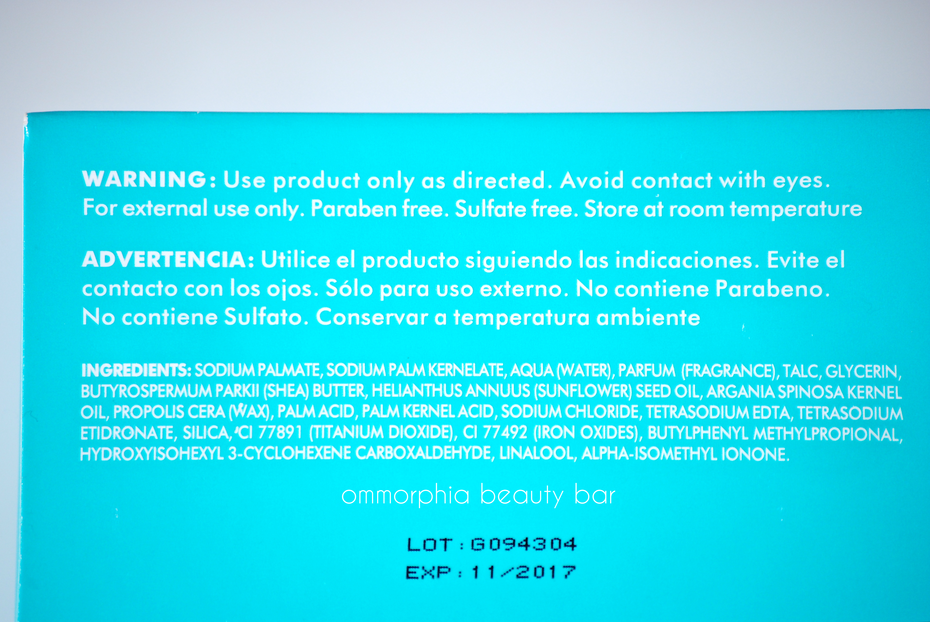 Moroccanoil Soap ingredients