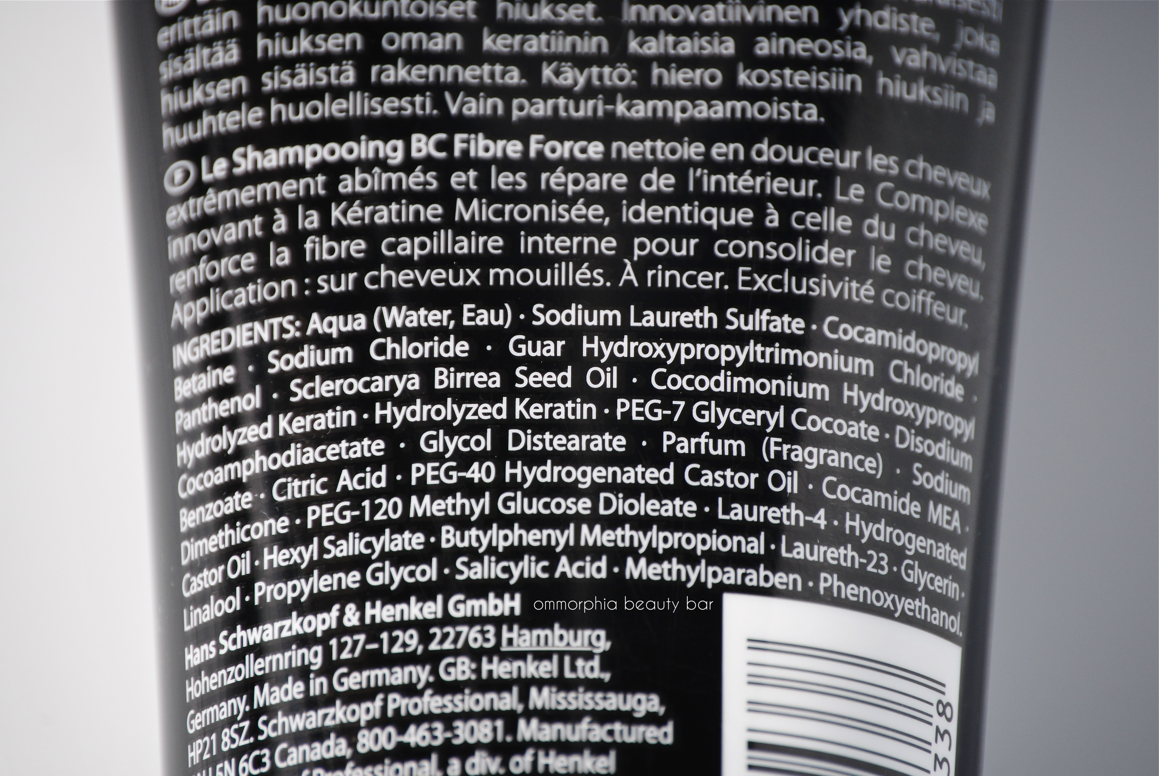 FibreForce Shampoo ingredients