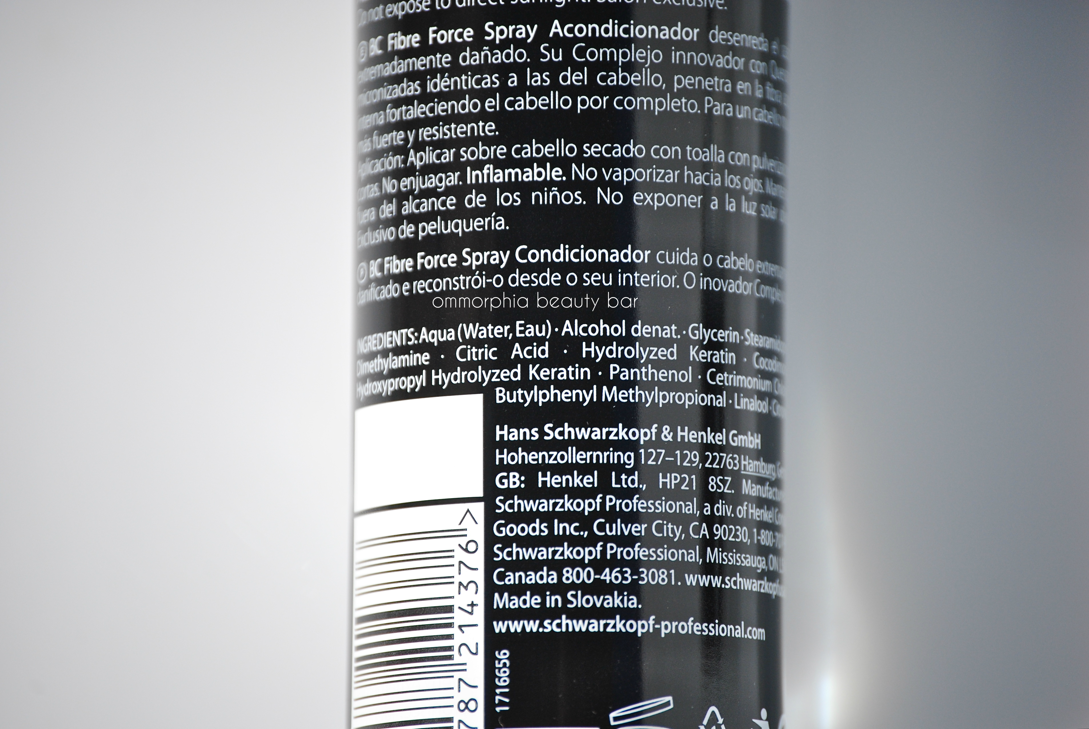 FibreForce Spray Conditioner ingredients