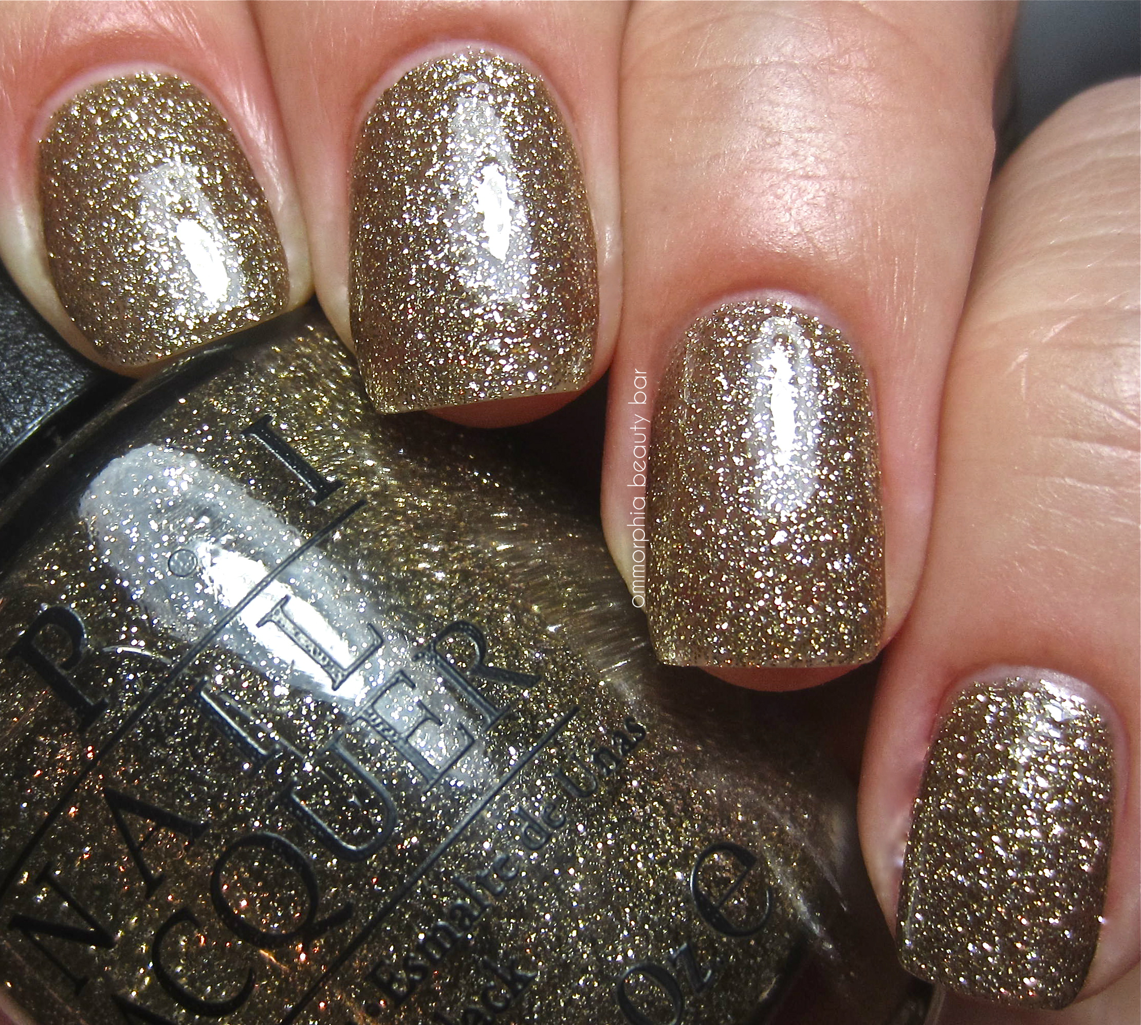 OPI All Sparkly and Gold swatch 2