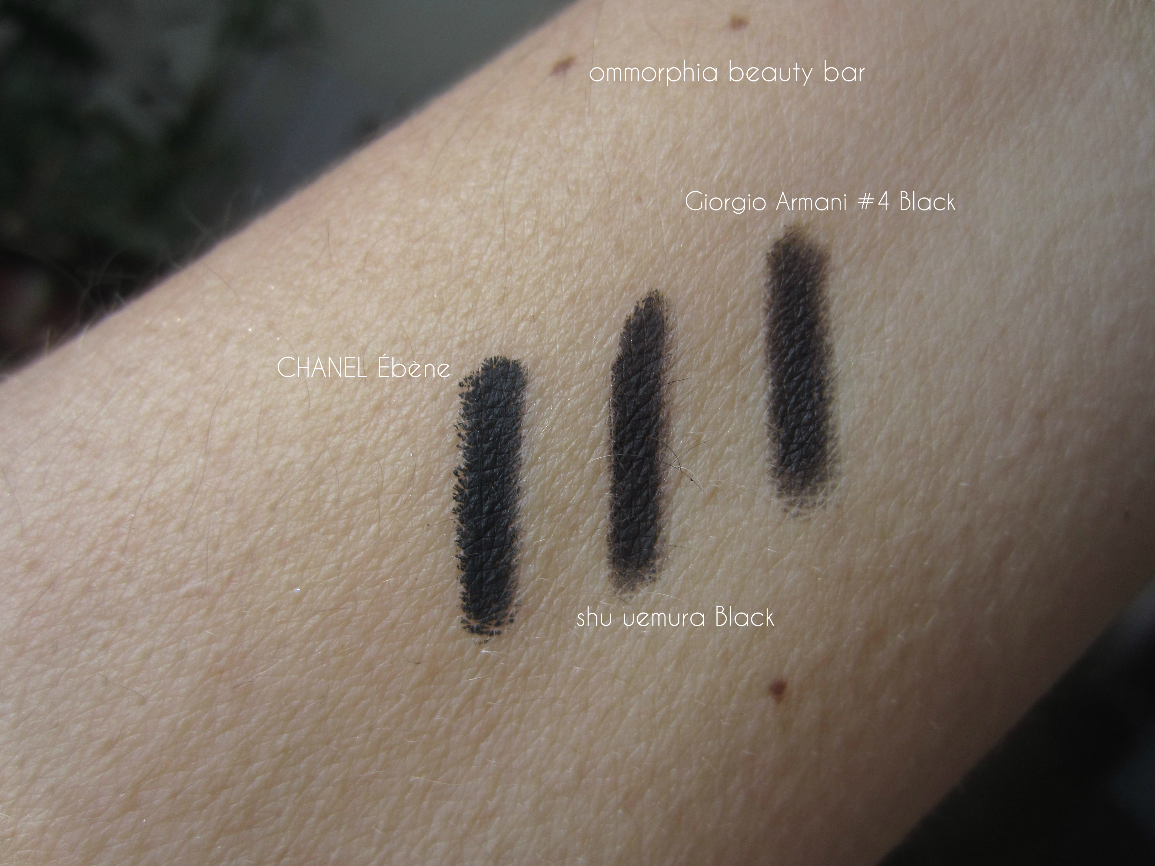 shu uemura black soft-gel pencil comparisons 2
