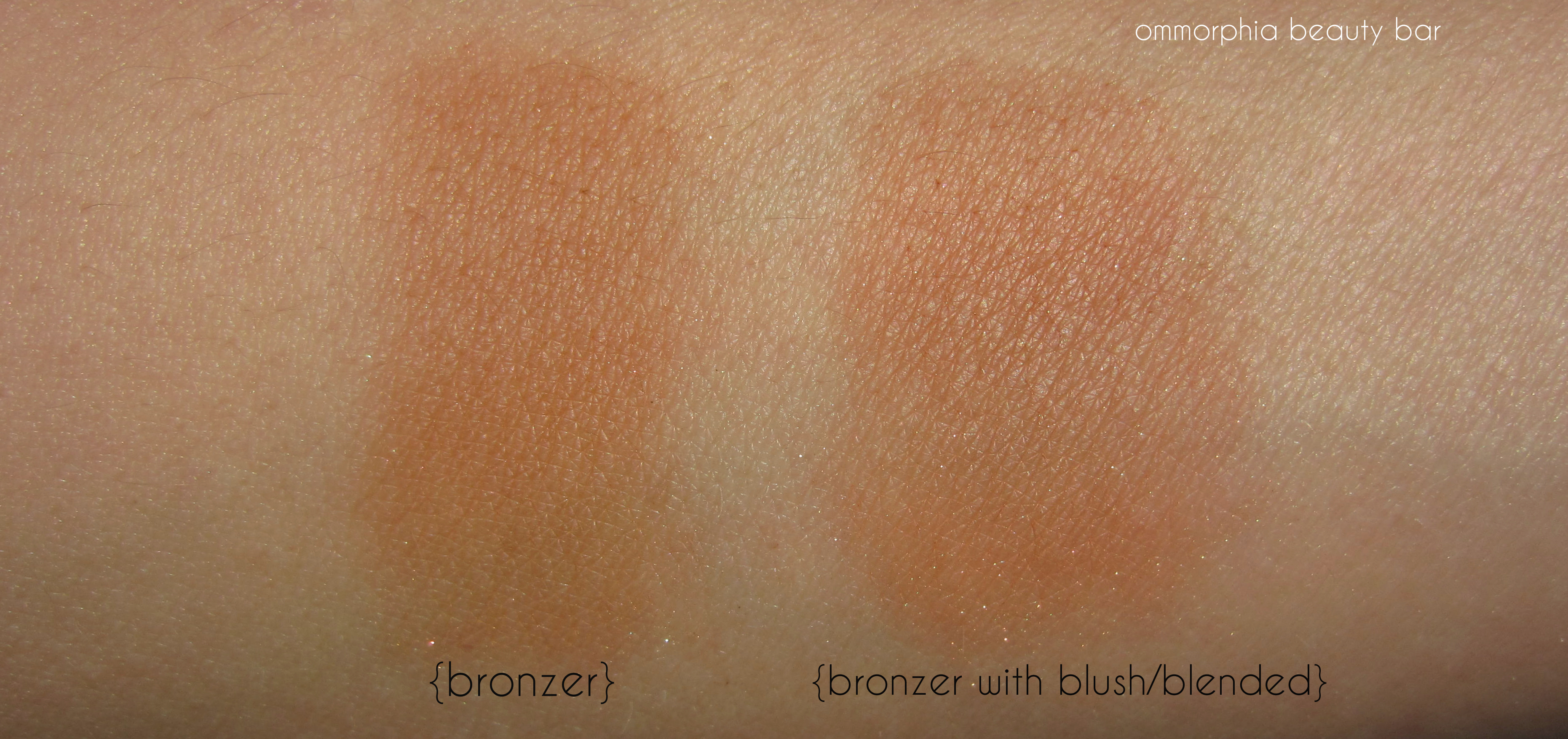 Guerlain Sun Celebration bronzer swatch blended