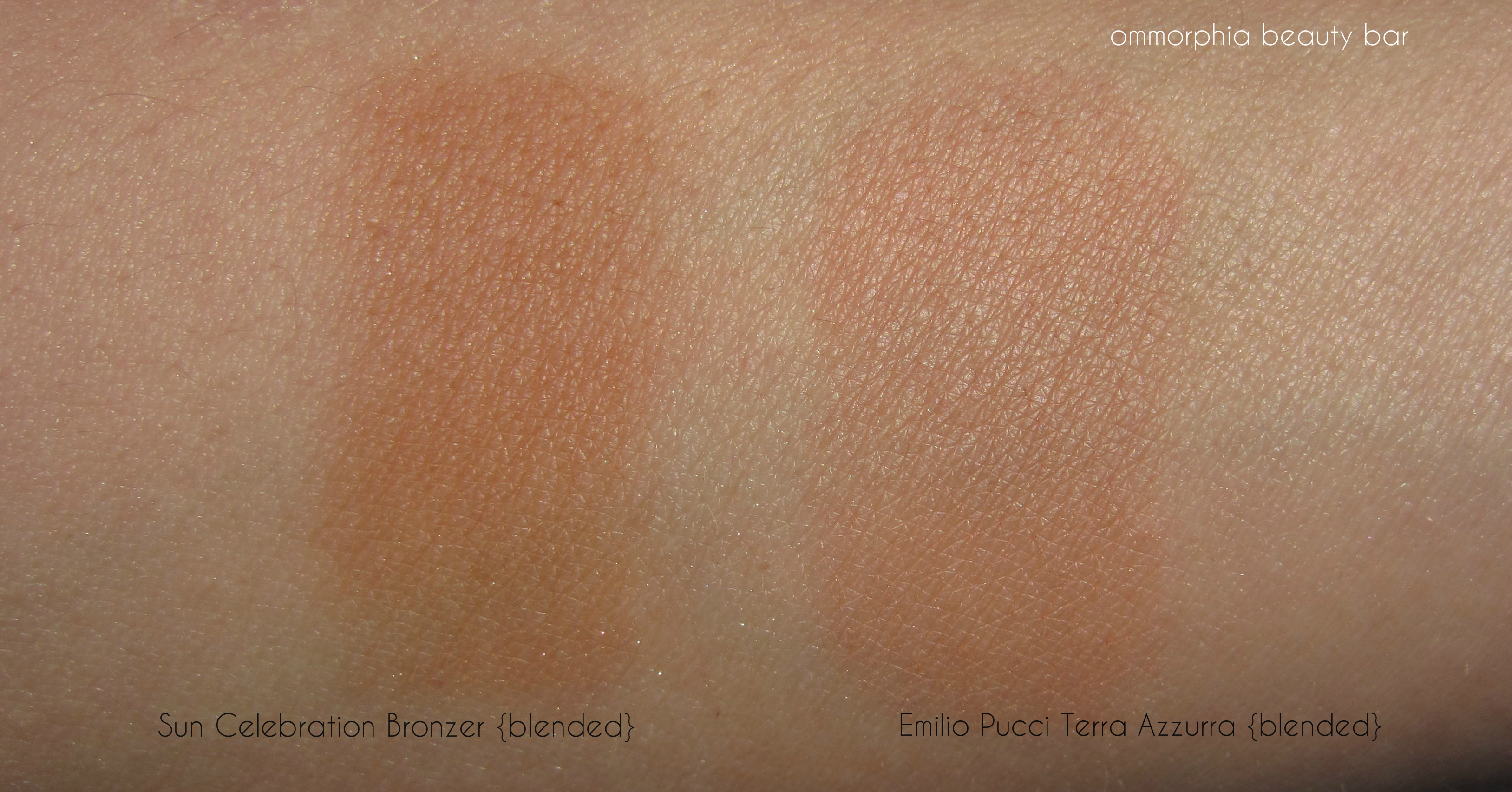 Guerlain Sun Celebration & Terra Azzurra Bronzer swatches