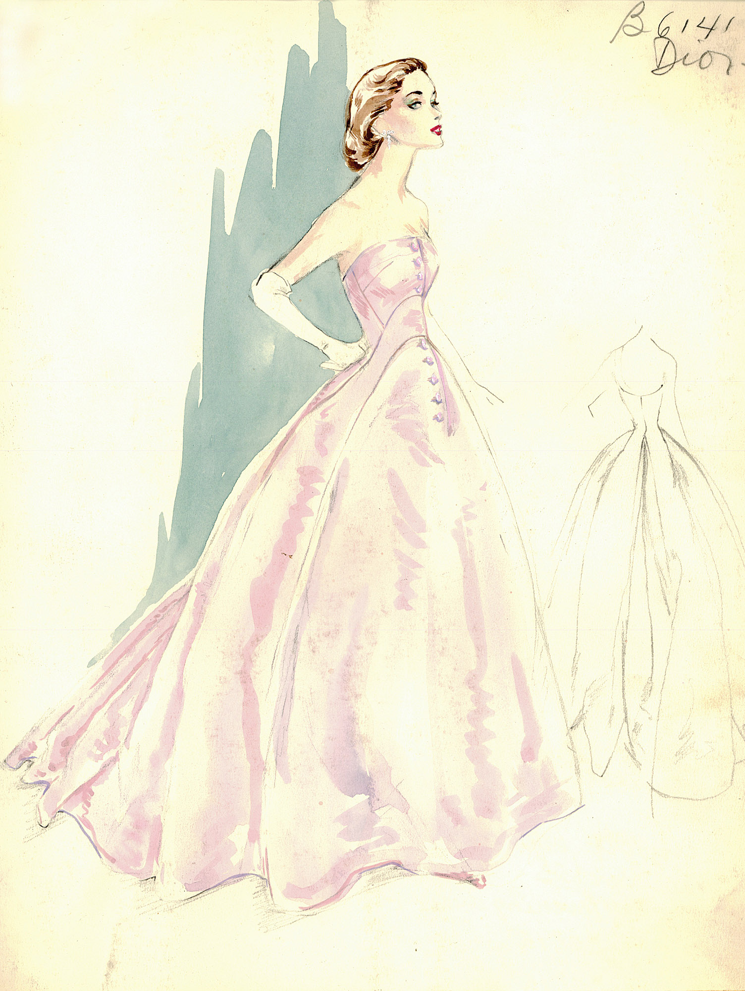 Dior Strapless pink gown