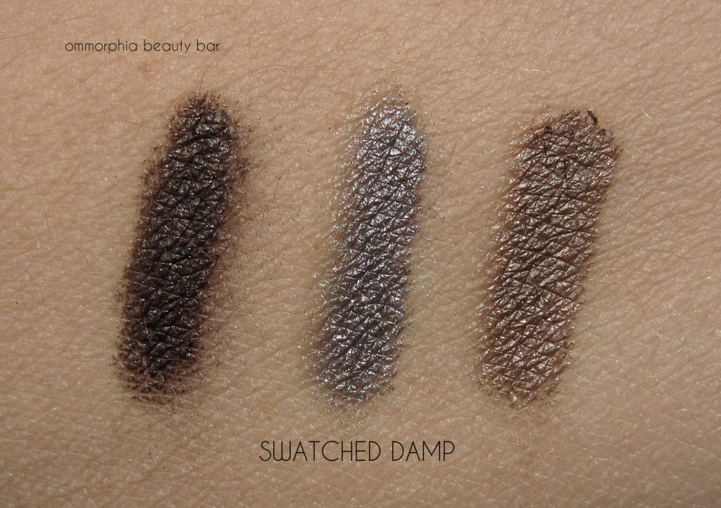 GA Orient Excess Palette eyeshadow swatches damp