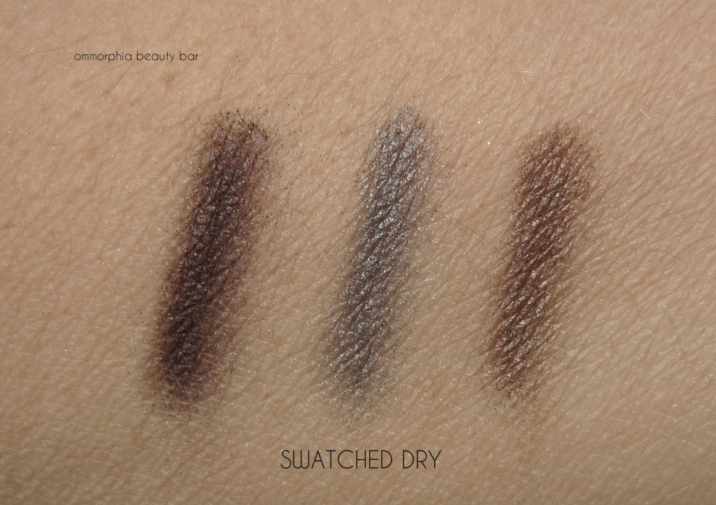 GA Orient Excess Palette eyeshadow swatches dry