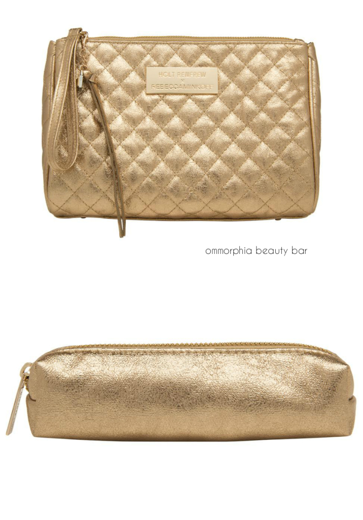 Holt's x Rebecca Minkoff gold beauty bags