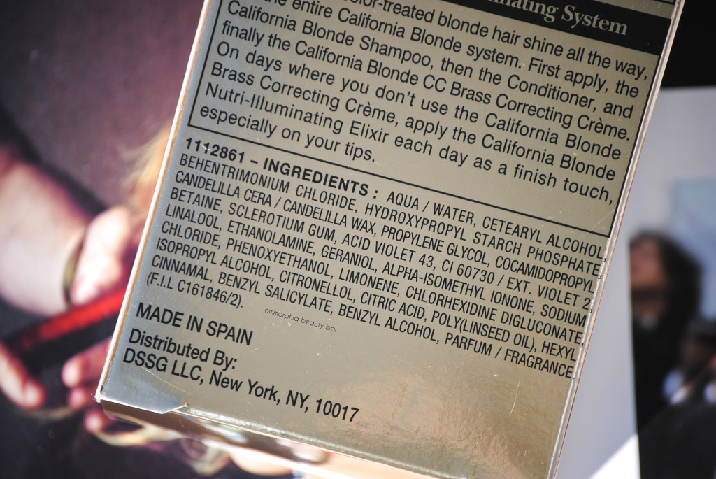 Dessange California Blonde Color Correcting Crème ingredients