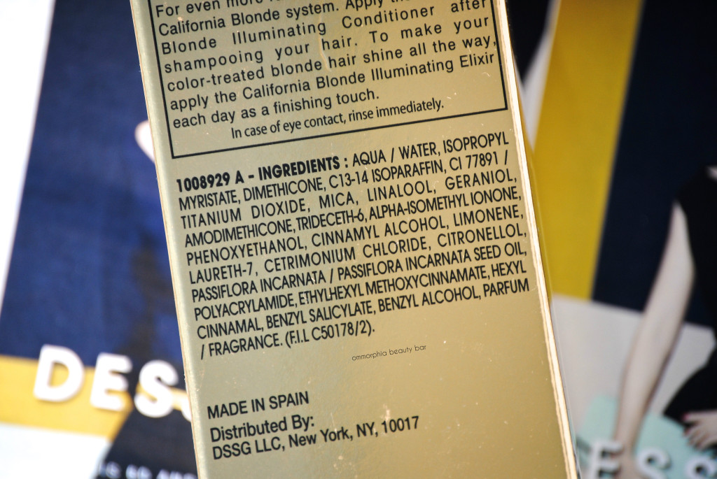 Dessange California Blonde Elixir ingredients