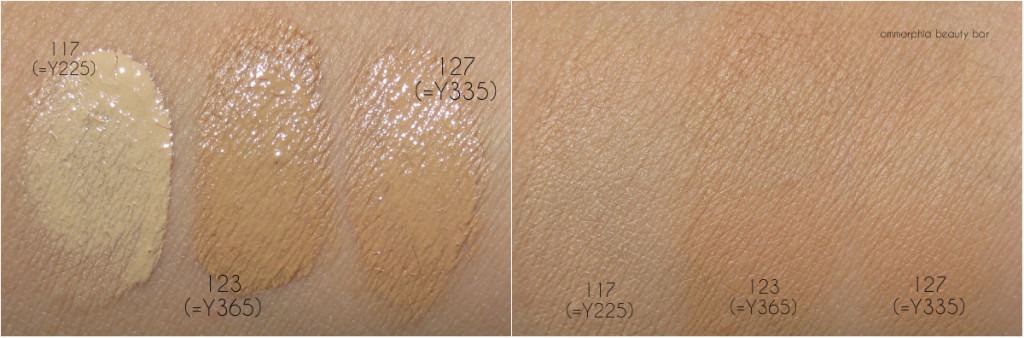 MUFE HD Foundation swatches 2