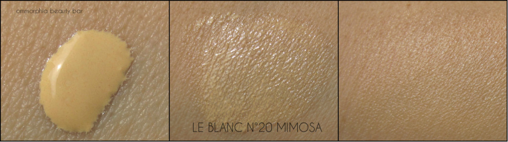 CHANEL Le Blanc 20 Mimosa swatches