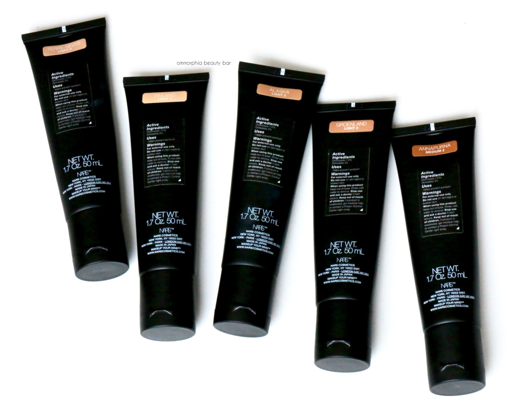 NARS Velvet Matte Skin Tint labels