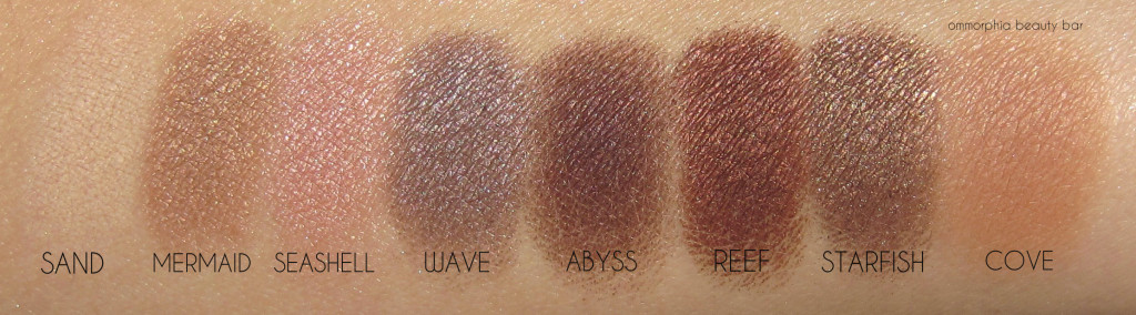 Tarte Rainforest of the Sea Eyeshadow Palette swatches 1
