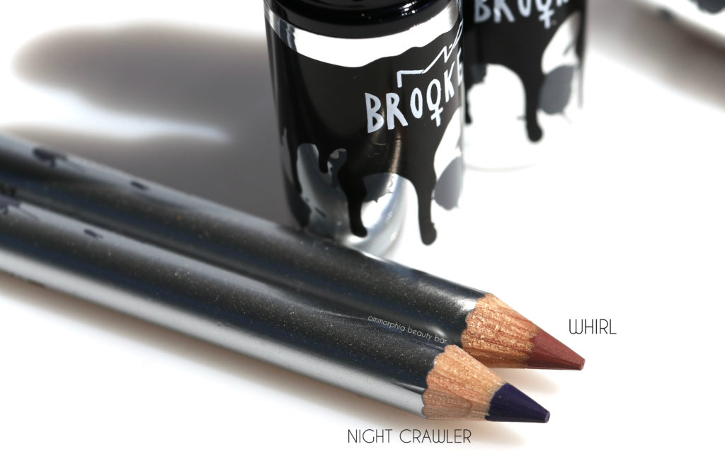 MAC Brooke Candy Whirl & Night Crawler Lip Pencils macro