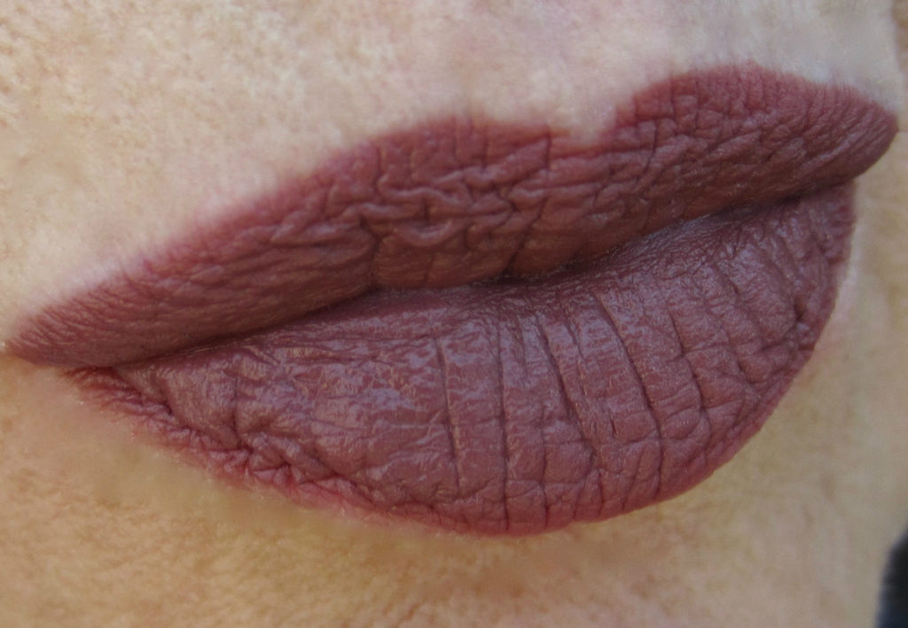MAC Brooke Candy Whirl lipstick with lip pencil swatch