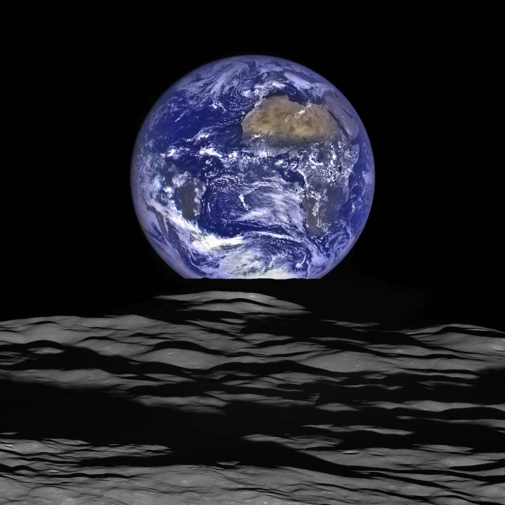 Earth from moon's surface