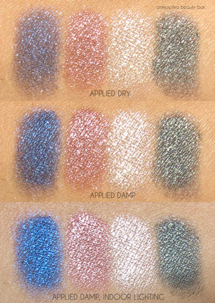 MAC Star Trek Pressed Pigment swatches