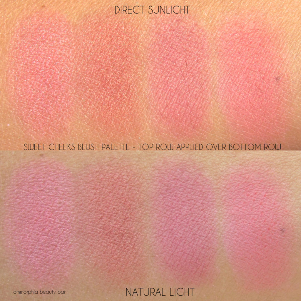 NYX Sweet CHeeks Blush Palette top over bottom row swatches