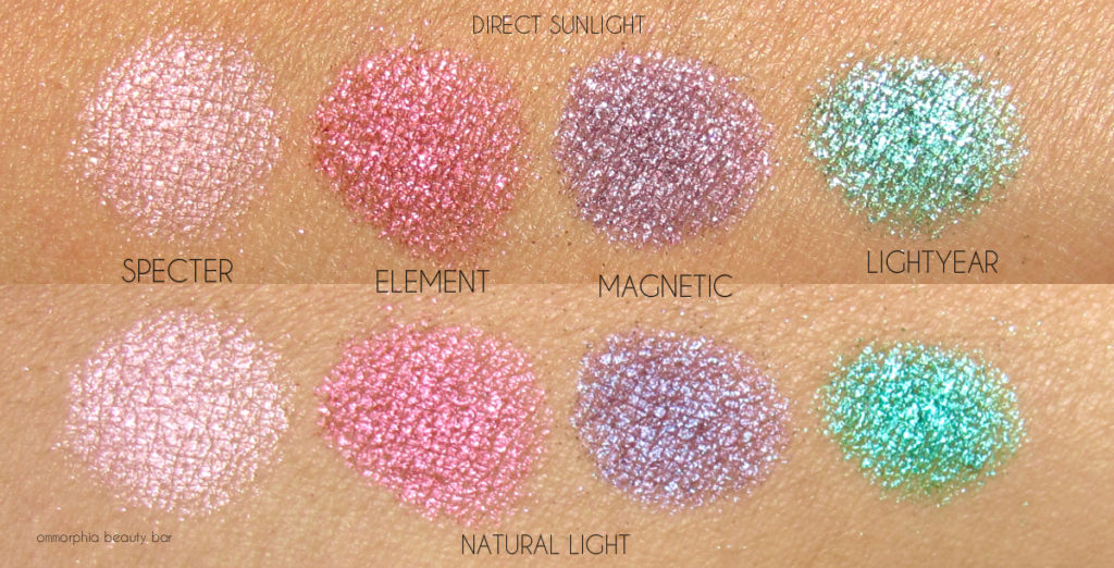 UD Moondust Palette swatches top row